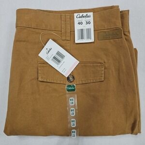 Cabelas Woodhaven Chino Pants Mens 40X30 Rye Brown‎ Pockets Cotton Canvas